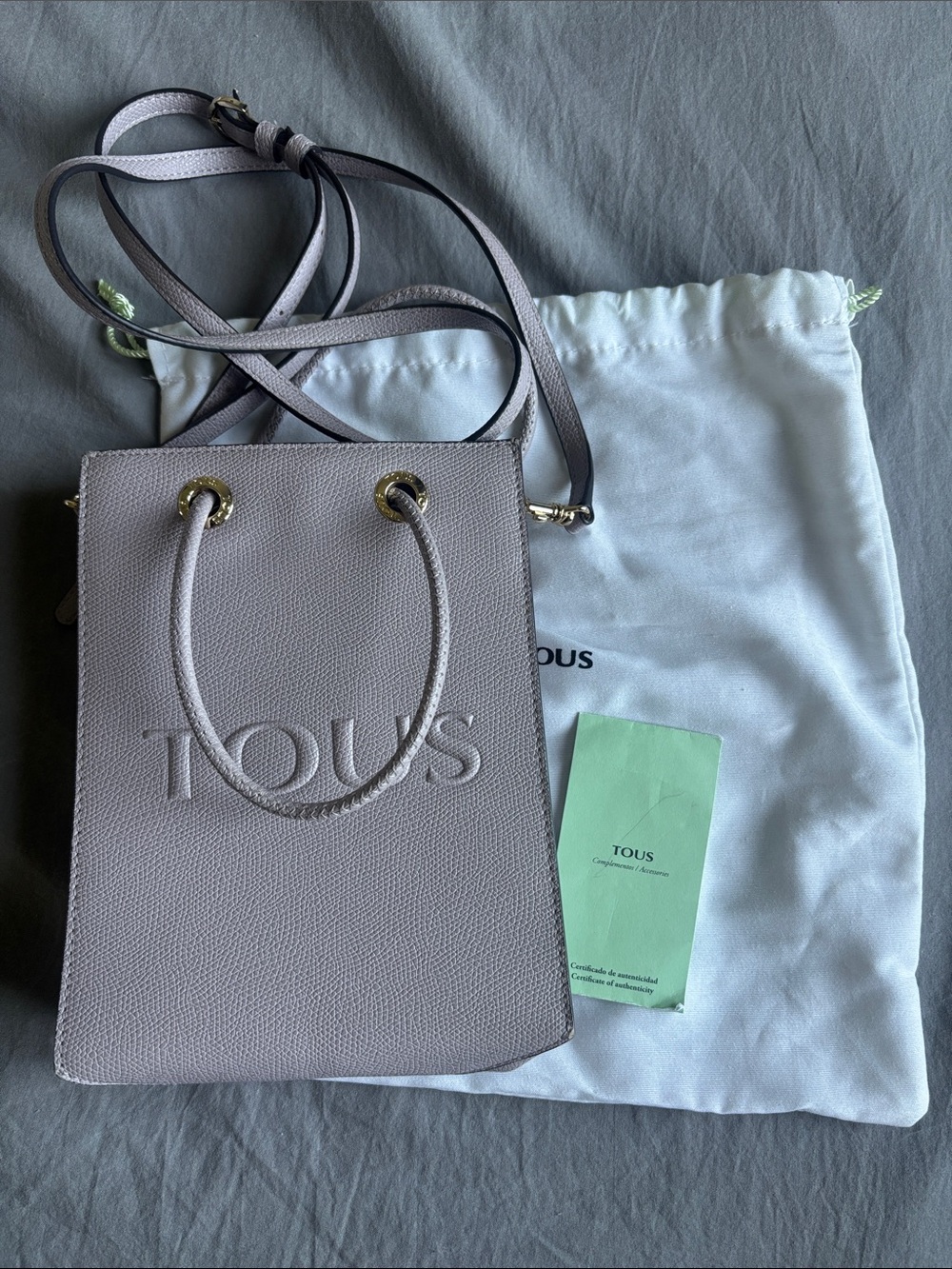 TOUS Lavender Lilac Leather Crossbody Bag